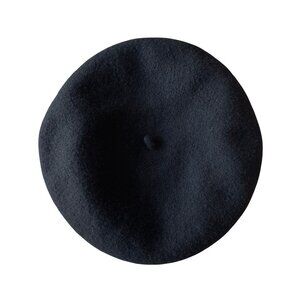 Peruvian Connection Rivoli Beret in Black 100% Wool Diameter 11 1/2"
